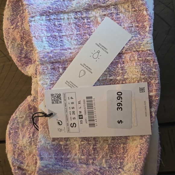 NWT Zara Tweed Corset Cropped Top - Picture 4 of 7